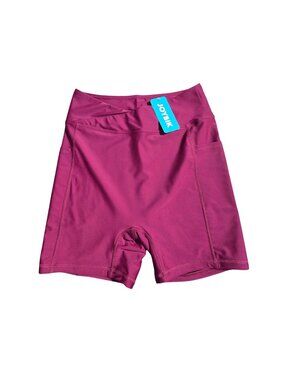 NWT | Burgundy High Waisted Crossover V-Waist Athletic Bike Shorts | Small